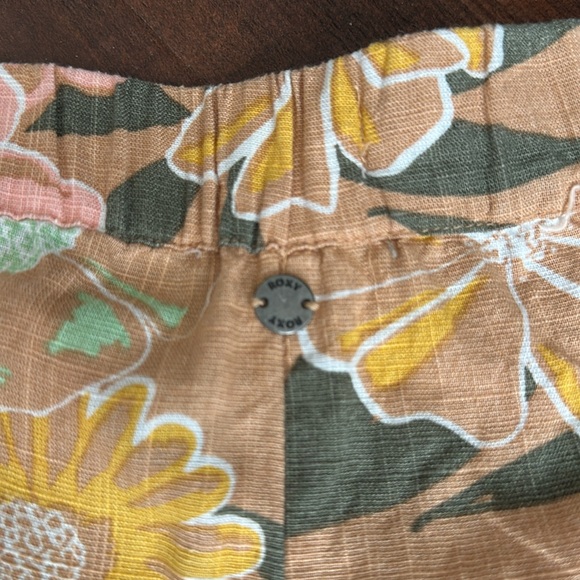 ROXY Women’s Floral Wide-Leg Pants, size Medium, cotton blend w/ linen texture! - Picture 8 of 11